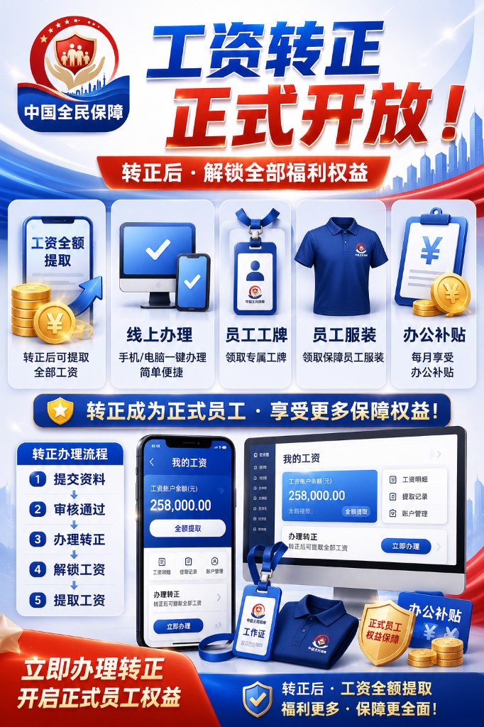 工资转正正式开放 — 转正后解锁全部福利权益，可提取全部工资